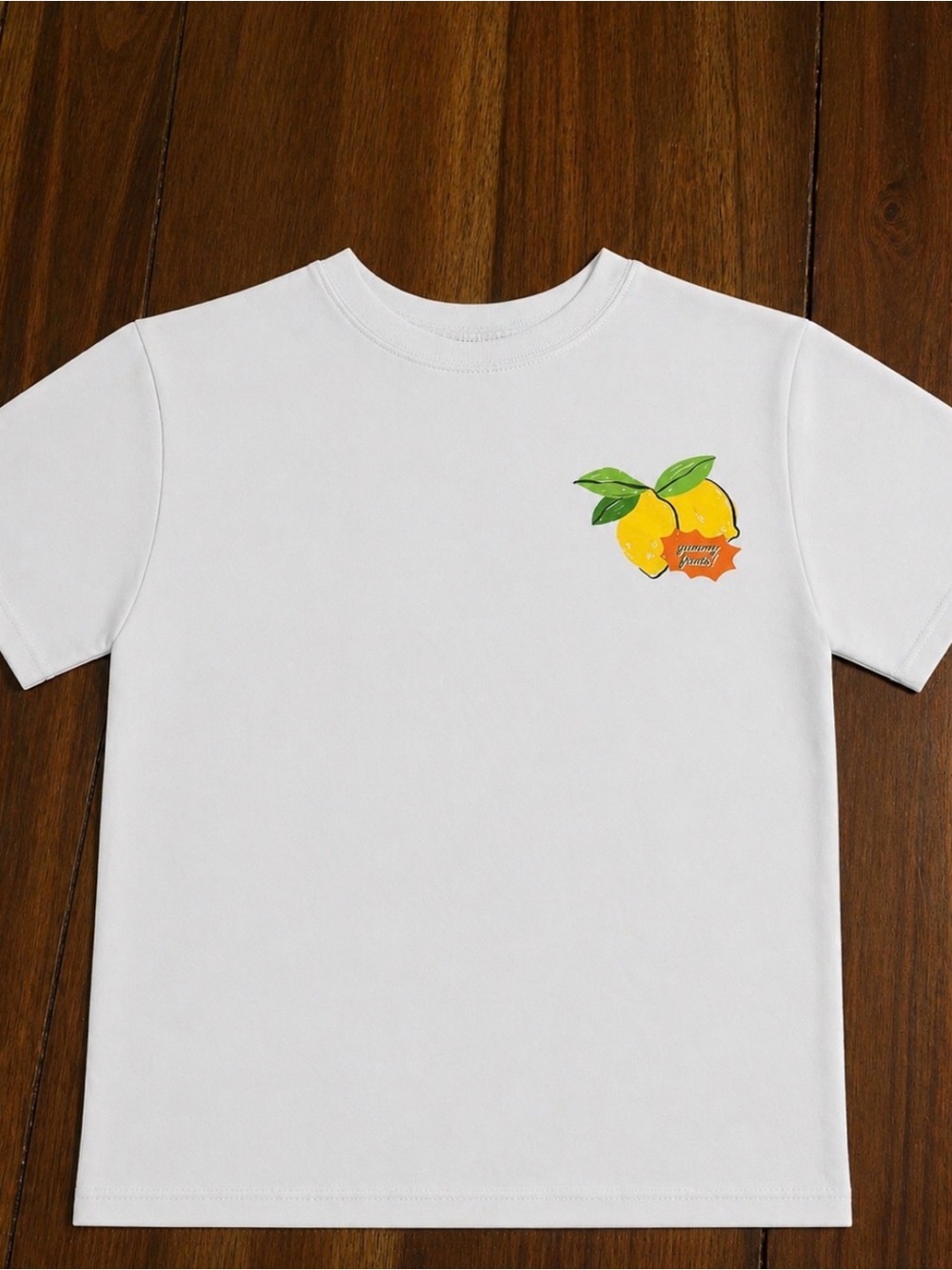 Zara Girls Lemon Graphic Tee Size 6–7 Light Blue Summer Shirt